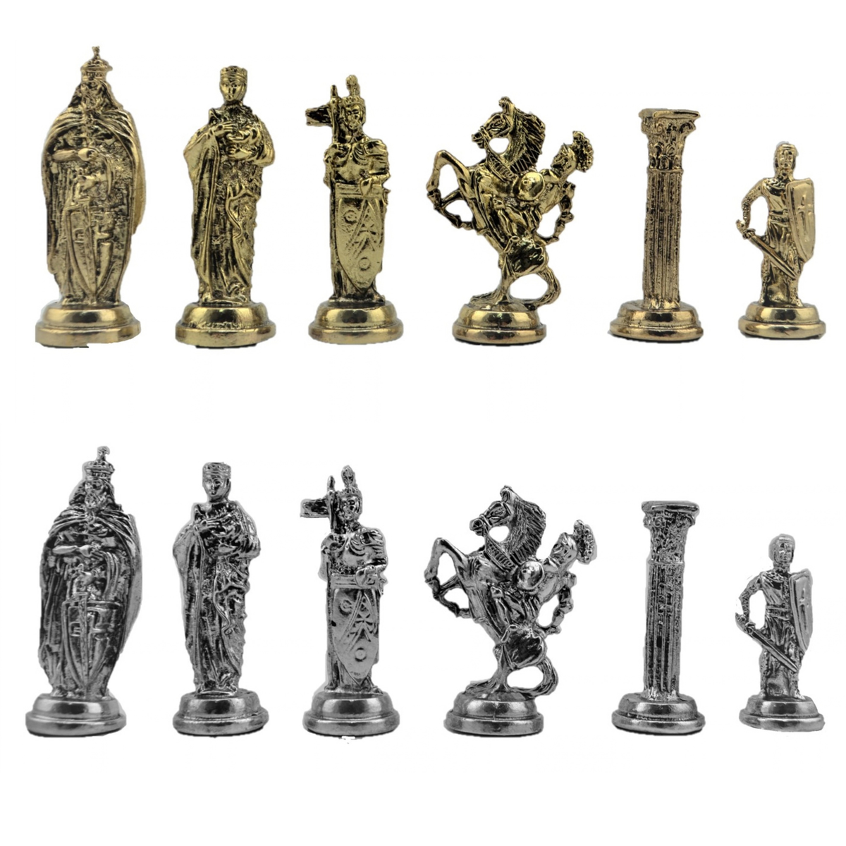 British Royal Metal Chess Set – Handmade Solid Wood Flat Chessboard, 45 x 45 cm