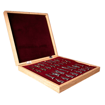 Pegasus Metal Chess Set – MDF Chessboard with Storage, 37 x 37 cm, Gold-Silver Pieces