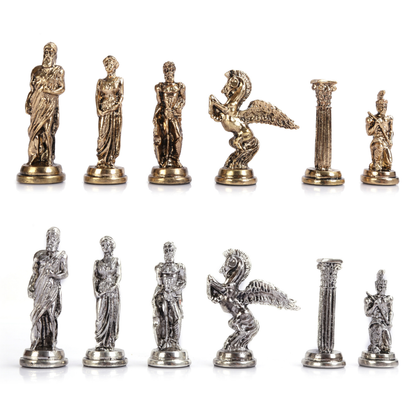 Pegasus Metal Chess Set – MDF Chessboard with Storage, 37 x 37 cm, Gold-Silver Pieces