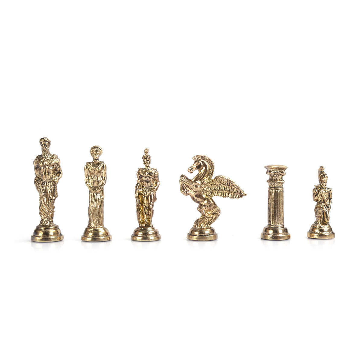 Pegasus Metal Chess Set – Handmade Flat Solid Wood Chessboard, 45 x 45 cm
